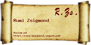 Rumi Zsigmond névjegykártya